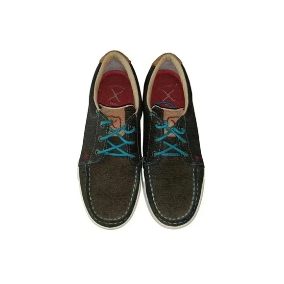 Twisted X KICKS Black Rubberized Lace Up Moc Toe Casual Shoes Women’s Size 5.5 M - Picture 2 of 10